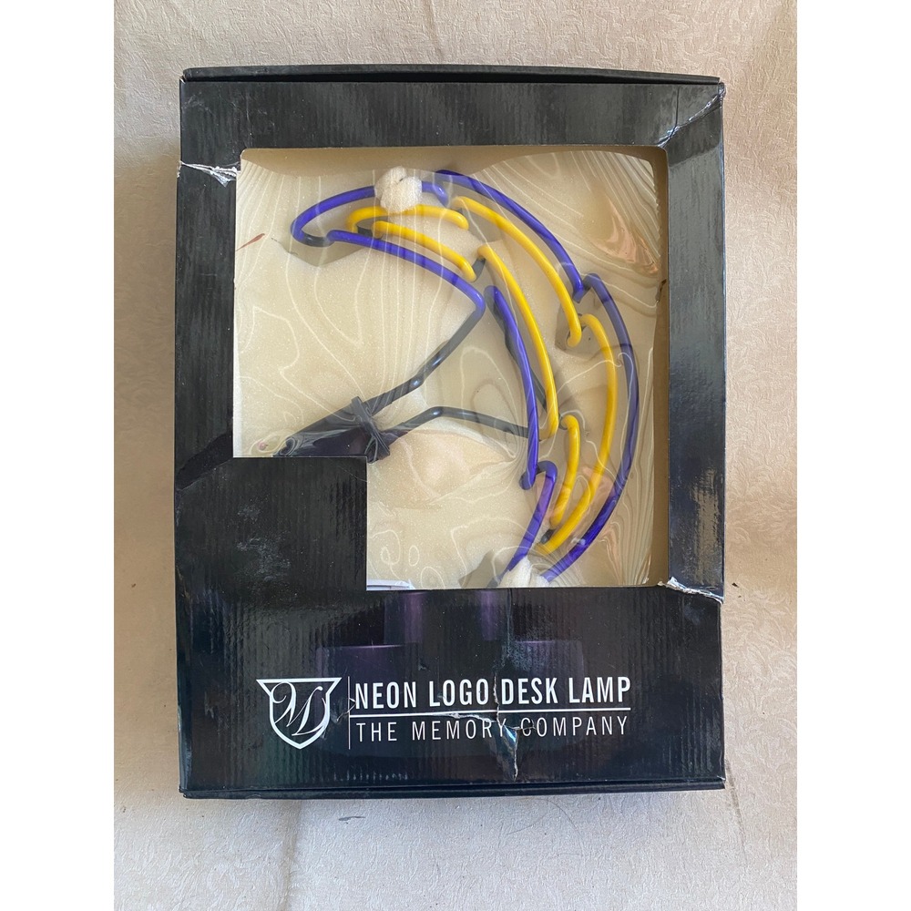 The Memory Company Neon Logo Desk Lamp NFL Chargers Blue Yellow New In Box